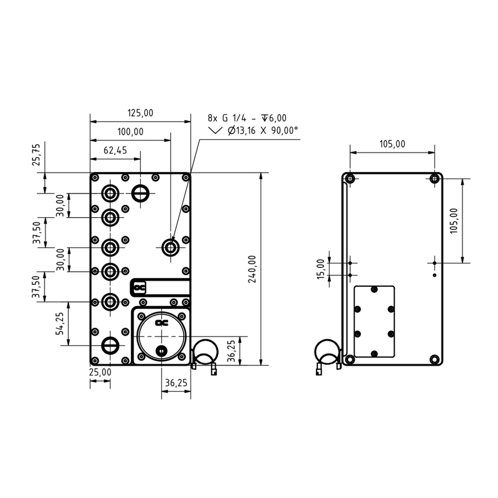 Alphacool Core Distro Plate 24 - đánh giá và giá Integrated Pump Reservoir Distro Plate
